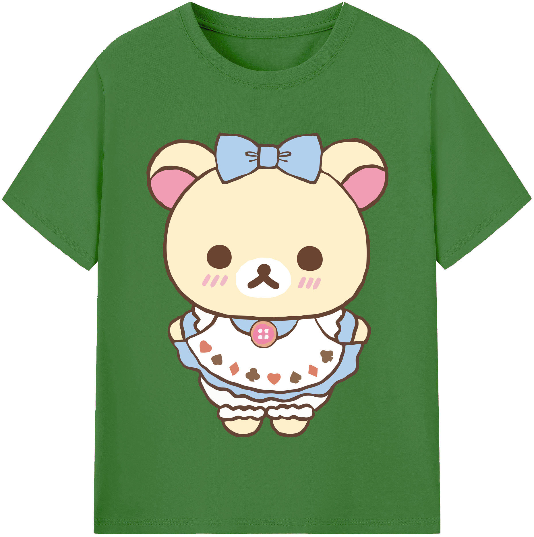 （画像用） リラックマ リラックマ キイロイトリ Rilakkuma Korilakkuma Kiiroitori レディースカジュアルプリントTシャツ（綿100％）